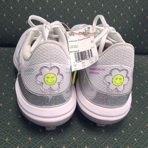 Ladies Softball Cleats Silver Sparkle Colorful Flower Fun Adizero PureHustle